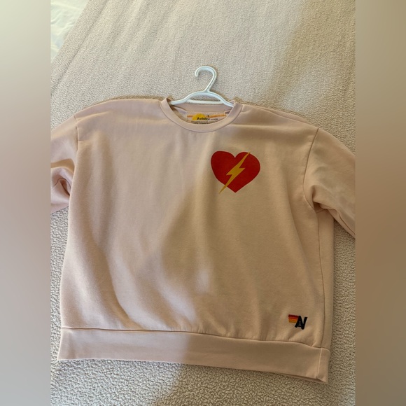 Aviator Nation Bolt Heart Relaxed Crew Sweatshirt - Picture 4 of 6